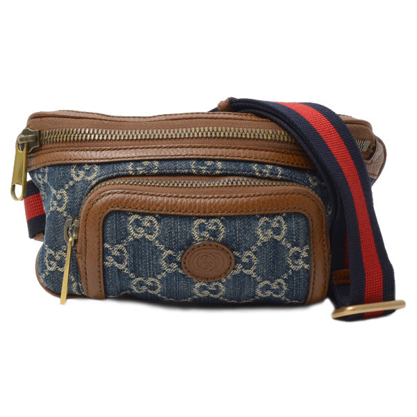 Gucci GG Supreme Canvas Denim Waist Bag 682933 in Very Good Condition