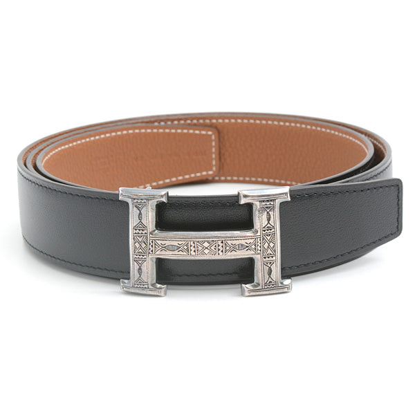 Hermes Men's Reversible Constance Belt Box Calf Togo Black Brown in Great Condition