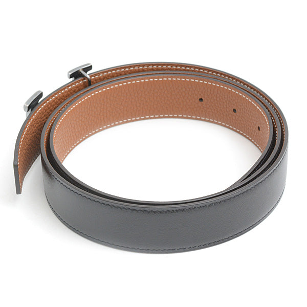 Hermes Men's Reversible Constance Belt Box Calf Togo Black Brown in Great Condition