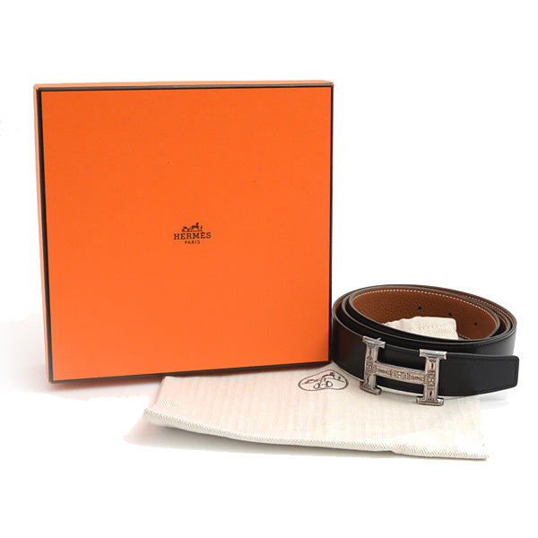 Hermes Men's Reversible Constance Belt Box Calf Togo Black Brown in Great Condition