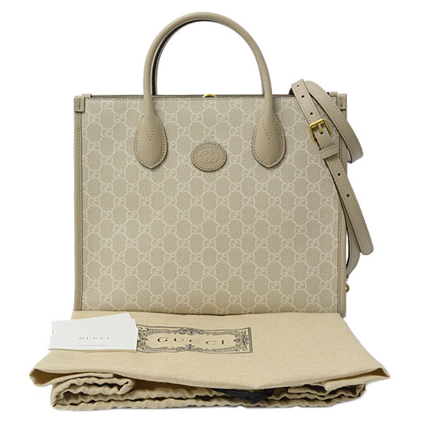 Gucci Canvas GG Supreme Interlocking G 2WAY Tote Bag 659983