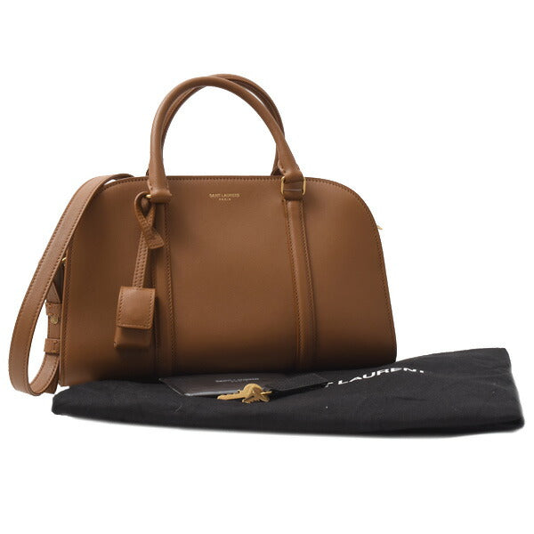 Saint Laurent Baby Duffle Rock Leather Handbag Brown