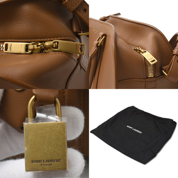 Saint Laurent Baby Duffle Rock Leather Handbag Brown in Great Condition