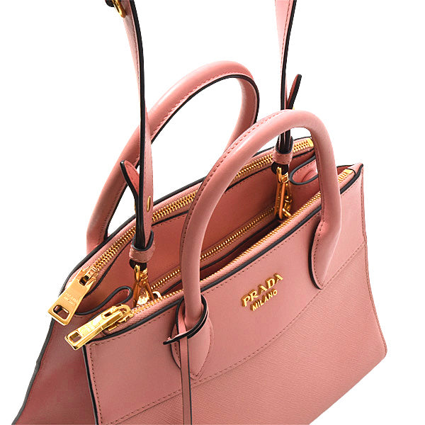 Prada Saffiano Leather 2WAY Shoulder Bag Pink 1BA113 in Great Condition