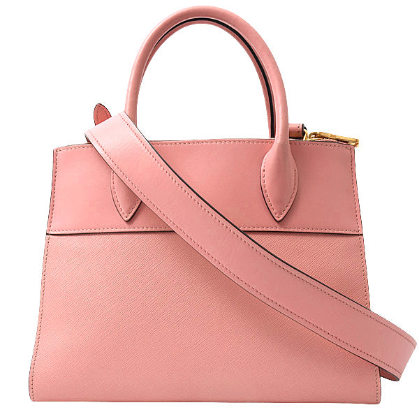 Prada Saffiano Leather 2WAY Shoulder Bag Pink 1BA113 in Great Condition