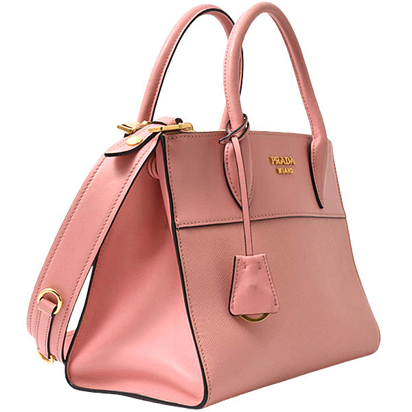 Prada Saffiano Leather 2WAY Shoulder Bag Pink 1BA113 in Great Condition