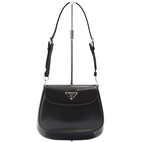 Prada Cleo 2WAY Leather Shoulder Handbag Black 1BH188 ZO6 in Great Condition