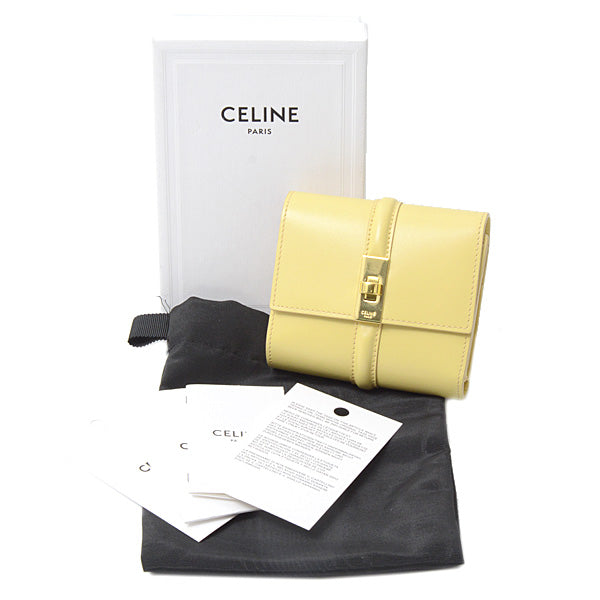 Celine Small Trifold Wallet 16 Leather Yellow in Great Condition