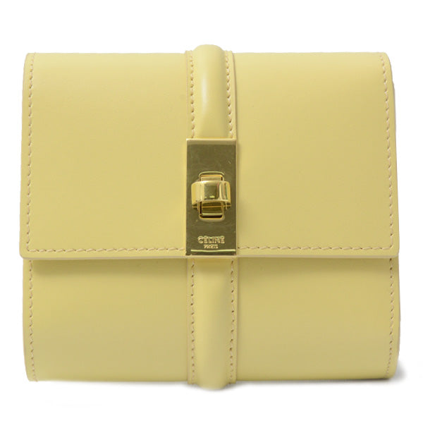 Celine Small Trifold Wallet 16 Leather Yellow