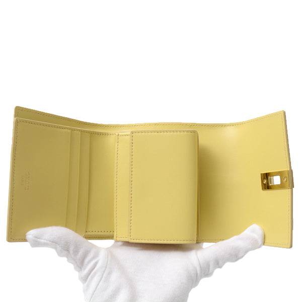 Celine Small Trifold Wallet 16 Leather Yellow in Great Condition