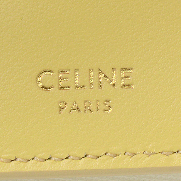 Celine Small Trifold Wallet 16 Leather Yellow in Great Condition