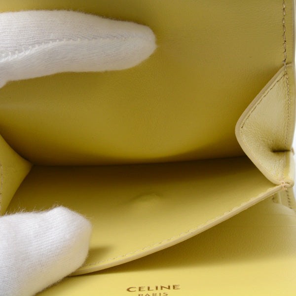 Celine Small Trifold Wallet 16 Leather Yellow in Great Condition