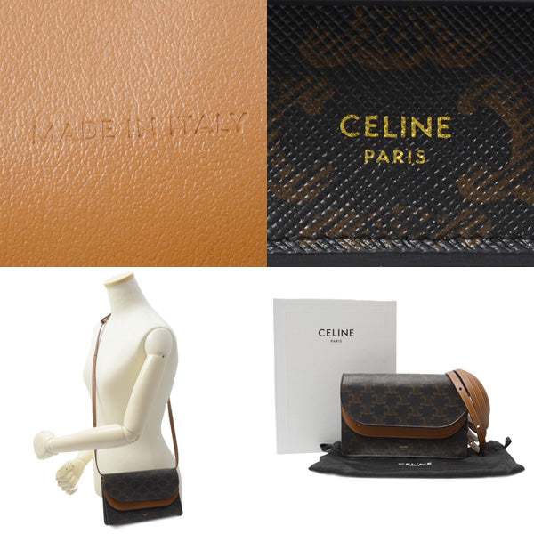 Celine Triomphe Shoulder Pouch Brown