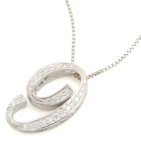 Diamond Number 9 Necklace K18WG White Gold in Great Condition