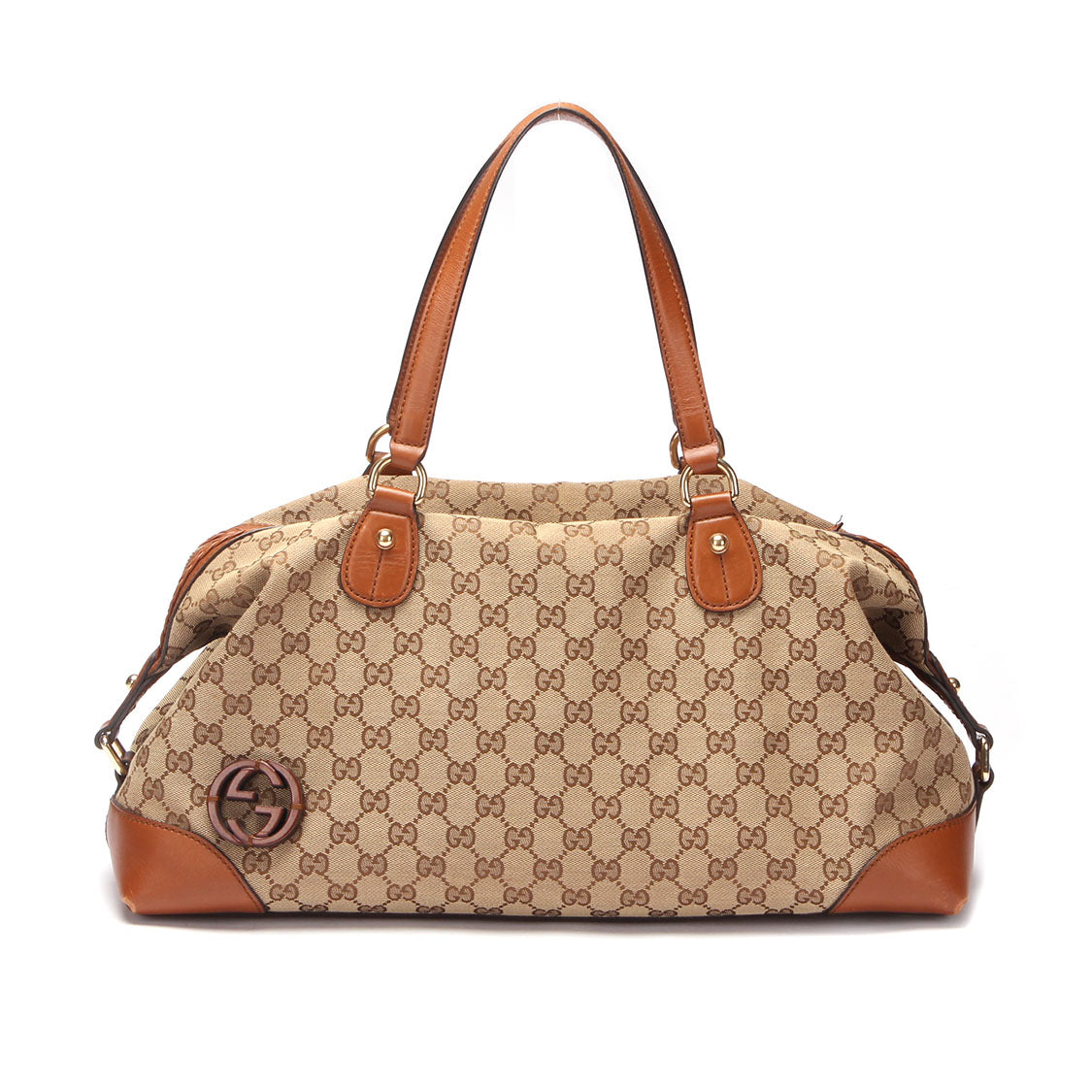 Gucci GG Canvas Brick Lane Boston Bag Canvas Handbag 296897 in Good condition