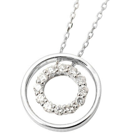 Vendome Aoyama Diamond Circle Necklace K18WG