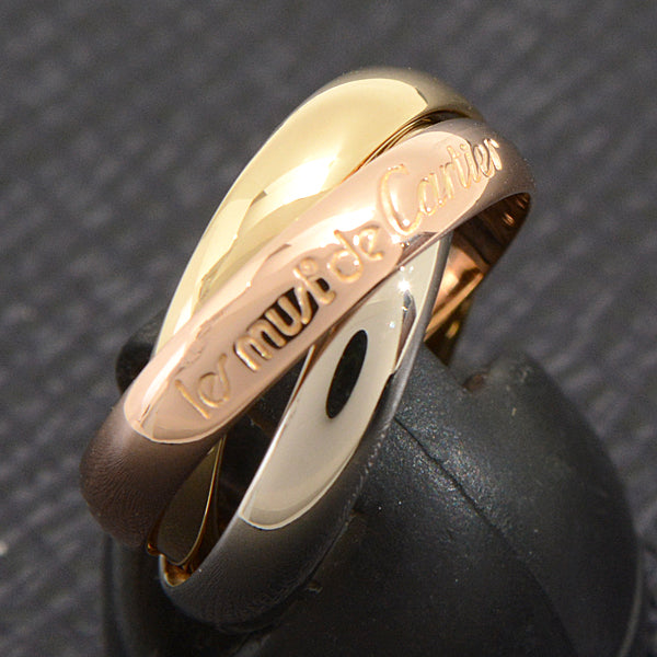 Cartier Trinity Ring 750YG WG PG Gold in Great Condition