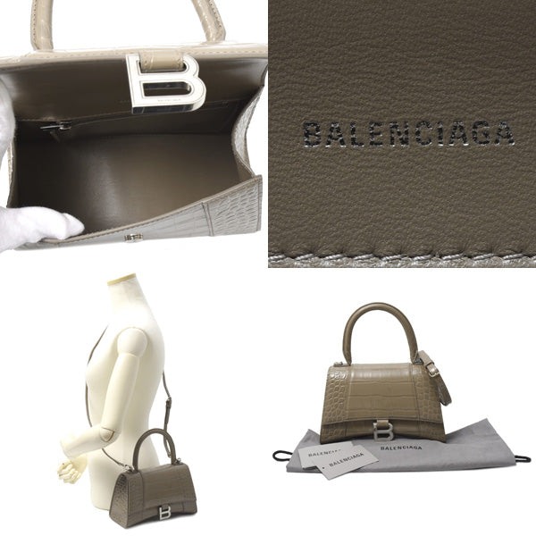 Balenciaga Hourglass Small Shoulder Bag Brown in Great Condition