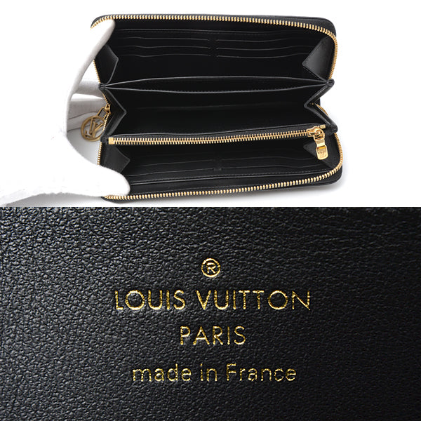 Louis Vuitton Zippy Wallet Embossed Lambskin Black M81510