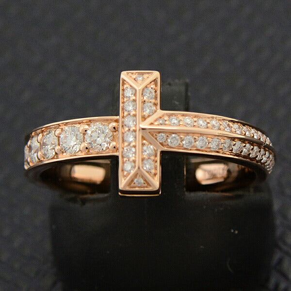 Tiffany T One Diamond Ring 11 Pink Gold in Great Condition