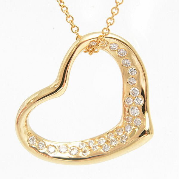 Tiffany Open Heart Diamond Necklace 750YG