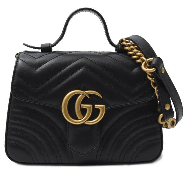 Gucci GG Marmont Mini Top Handle Bag 2WAY Black 547260 in Great Condition