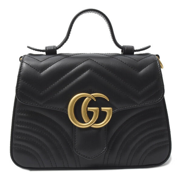 Gucci GG Marmont Mini Top Handle Bag 2WAY Black 547260 in Great Condition