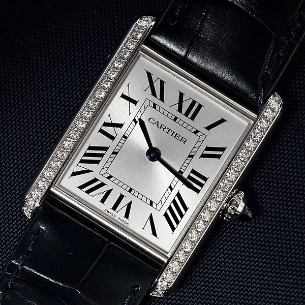 Cartier Tank Must LM Quartz Watch Diamond Bezel in Great Condition