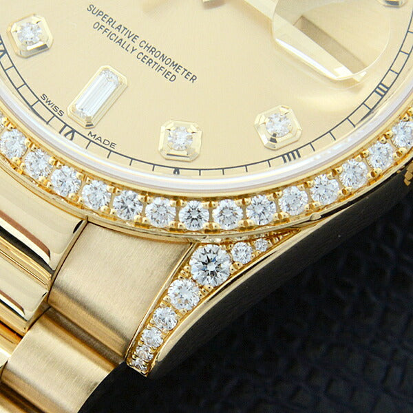 Rolex Day-Date 36 Gold Dial Diamond Bezel 118388A