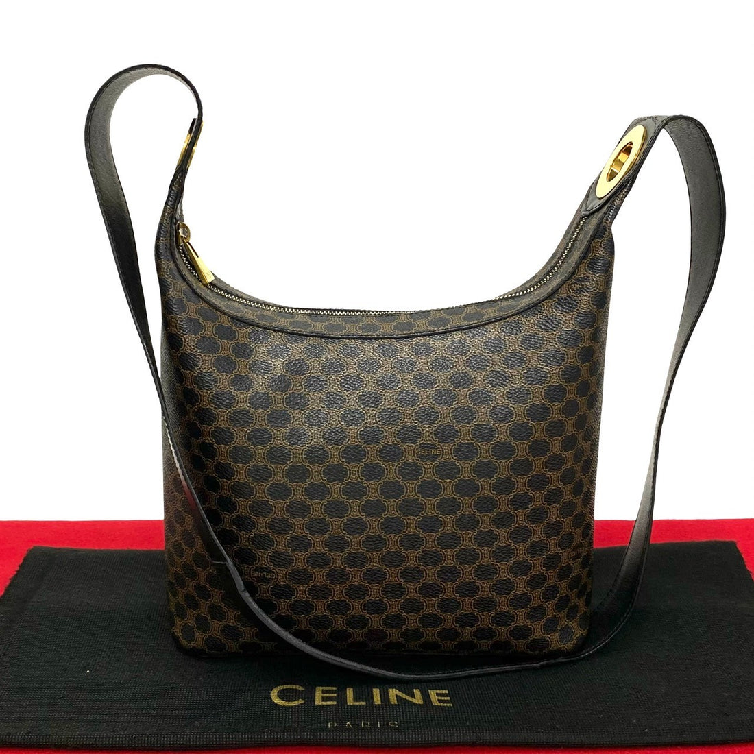 Celine Macadam Crossbody Bag Leather Crossbody Bag in Great Condition