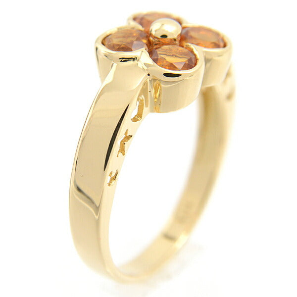 Ponte Vecchio Citrine Flower Ring K18YG