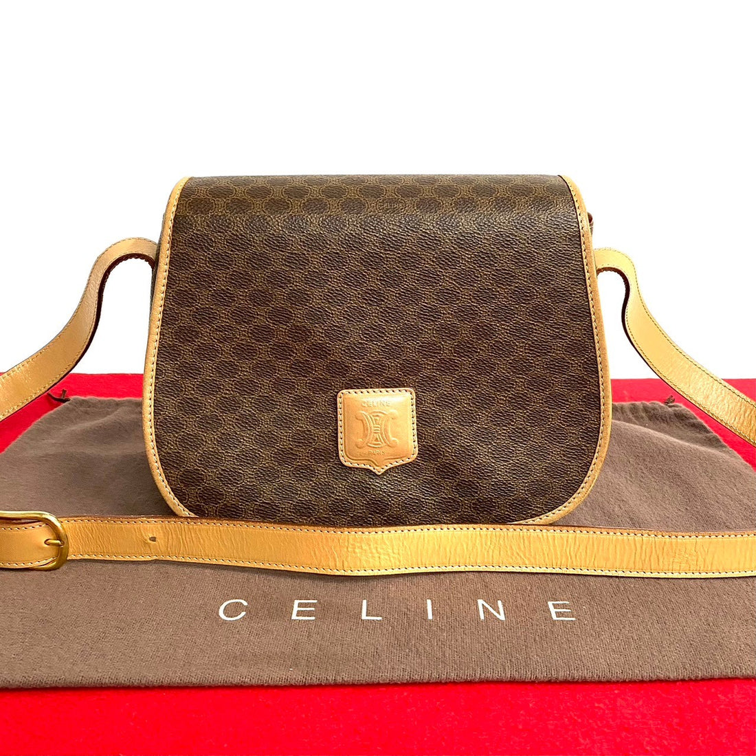 Celine Macadam Canvas Crossbody  Bag  Canvas Crossbody Bag in Very Good Condition