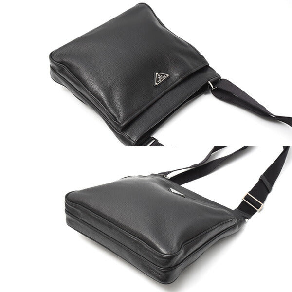 Prada Men's Black Leather Shoulder Bag