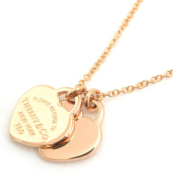 Tiffany Double Heart Necklace Pink Gold