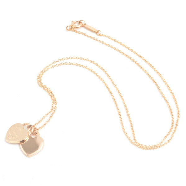 Tiffany Double Heart Necklace Pink Gold