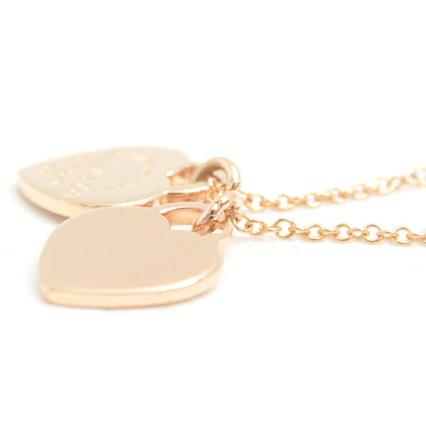 Tiffany Double Heart Necklace Pink Gold