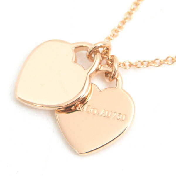 Tiffany Double Heart Necklace Pink Gold