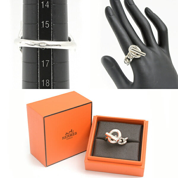 Hermes Sterling Silver Croisette Ring