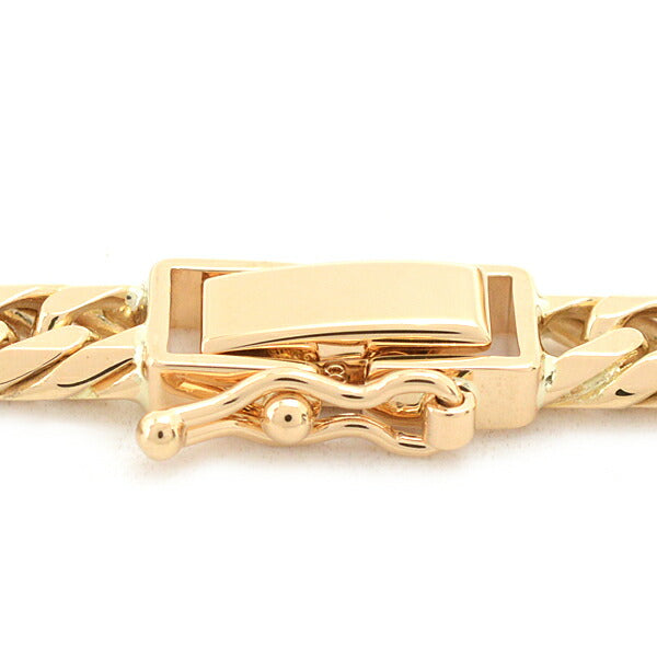 K18 6-Sided Double Chain Bracelet Yellow Gold