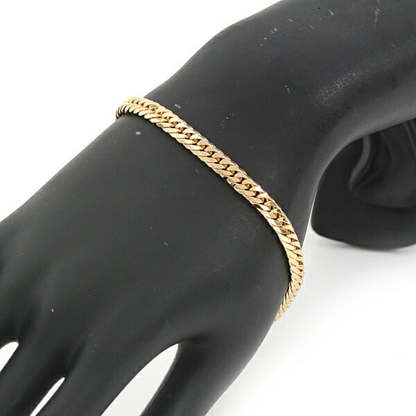 K18 6-Sided Double Chain Bracelet Yellow Gold