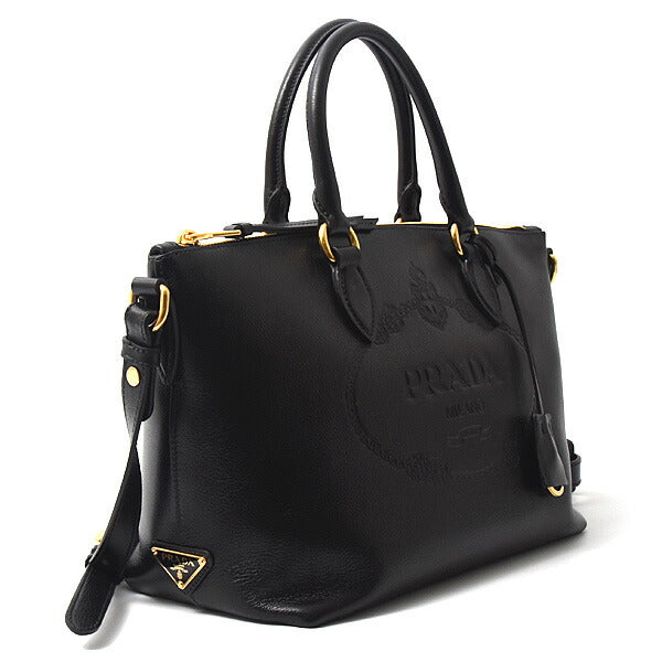 Prada 2WAY Tote Shoulder Bag Black 1BA104