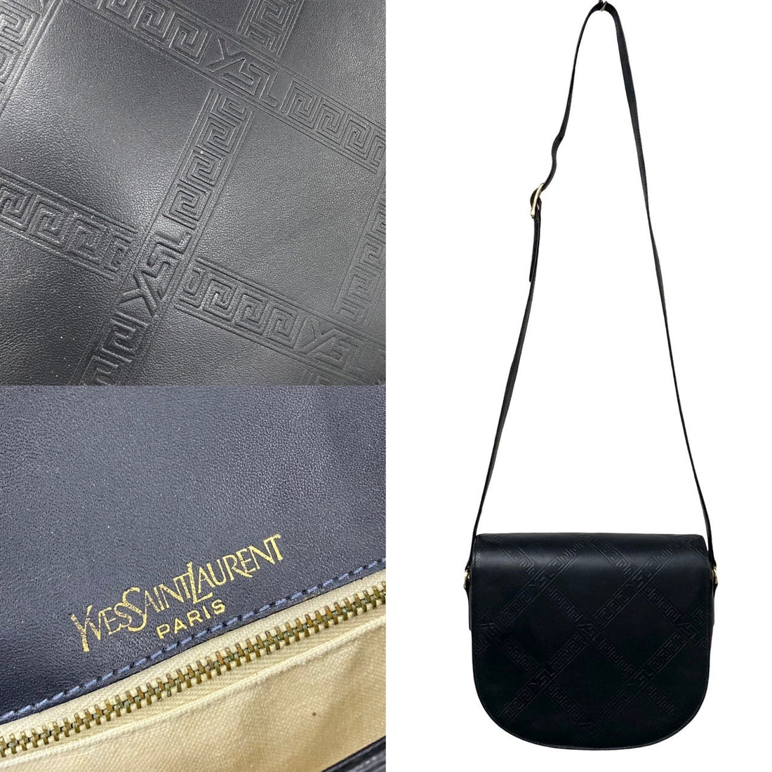 Yves Saint Laurent Embossed Leather Crossbody Bag Leather Crossbody Bag in Very Good Condition