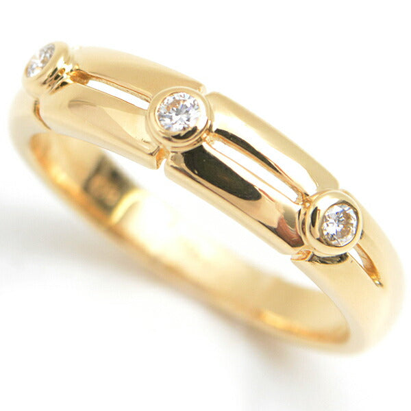 Mikimoto K18 Diamond Ring 3P YG