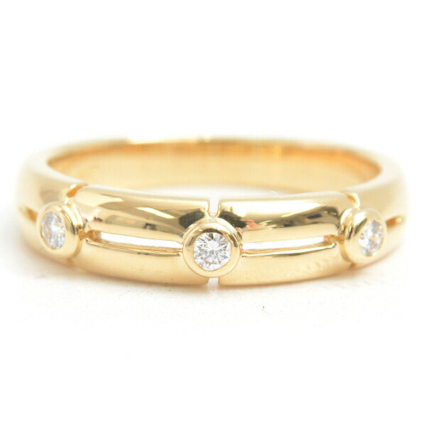 Mikimoto K18 Diamond Ring 3P YG