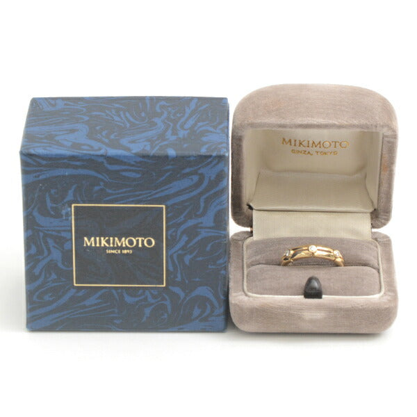 Mikimoto K18 Diamond Ring 3P YG