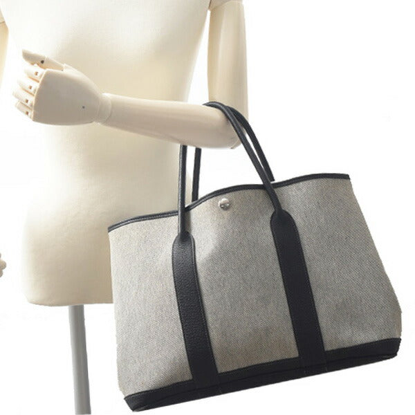 Hermes Garden Party PM Canvas Leather Tote