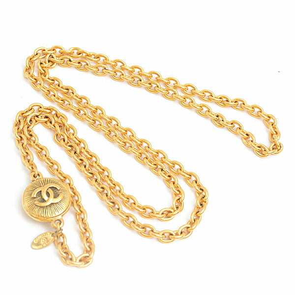 Chanel Coco Mark Long Chain Necklace Gold Vintage