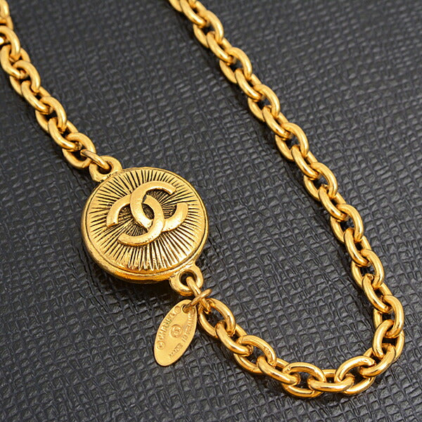 Chanel Coco Mark Long Chain Necklace Gold Vintage