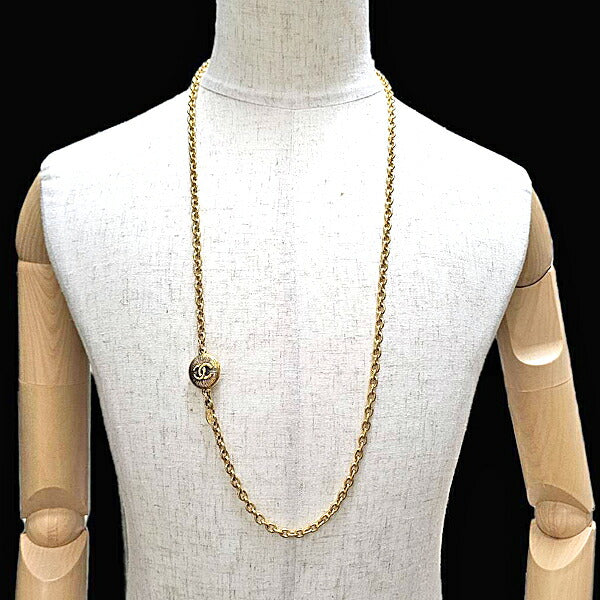 Chanel Coco Mark Long Chain Necklace Gold Vintage