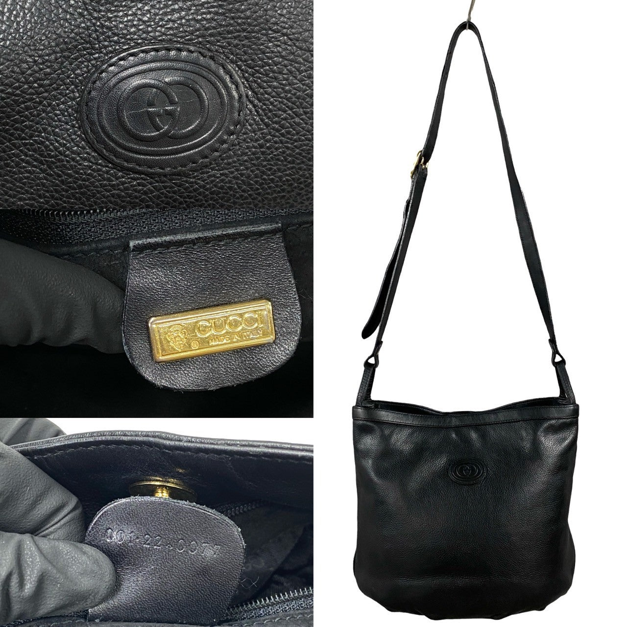 Gucci Leather Shoulder Bag Black